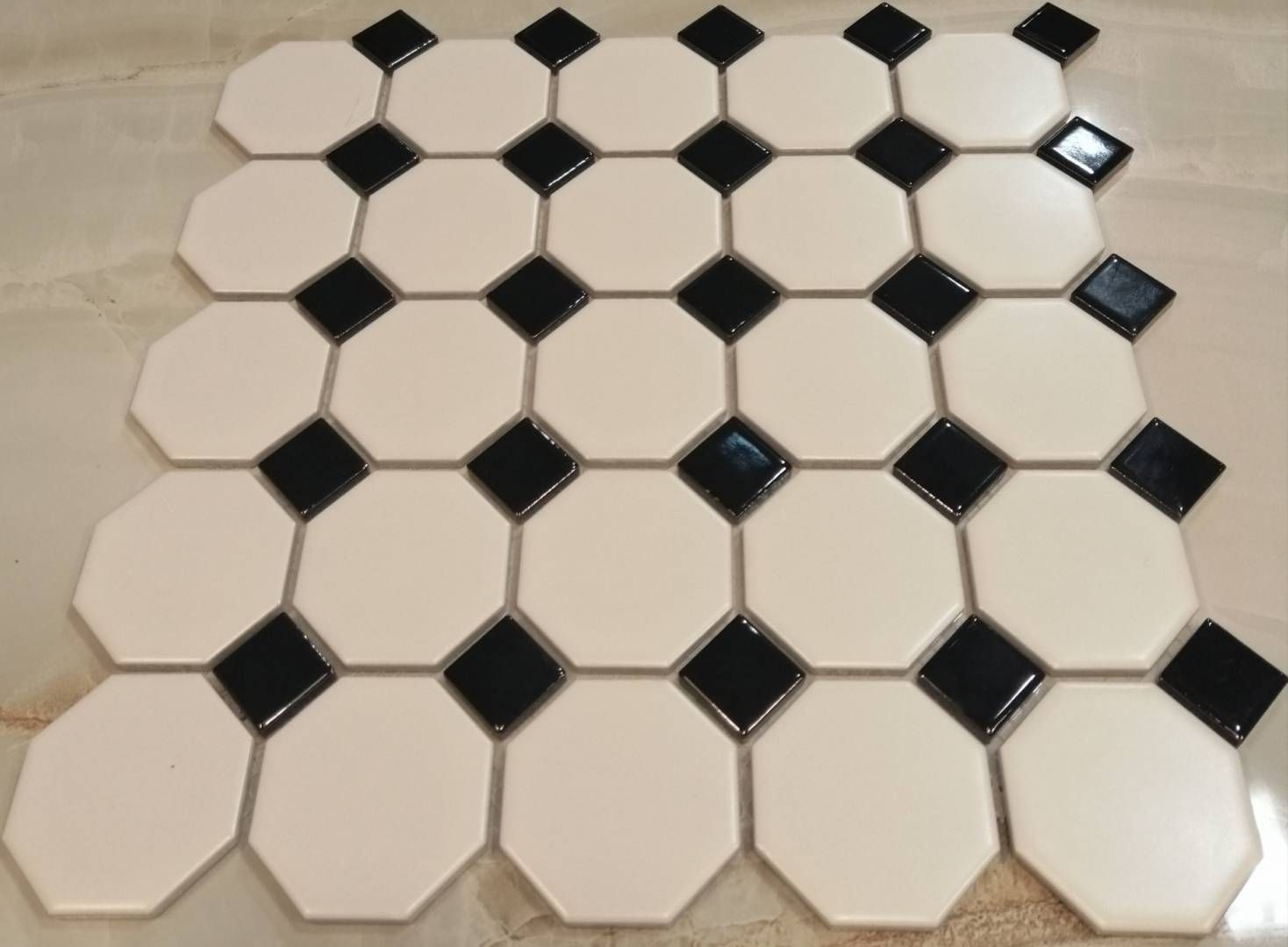  White Black Octagonal Mosaic Tiles Dublin Ireland