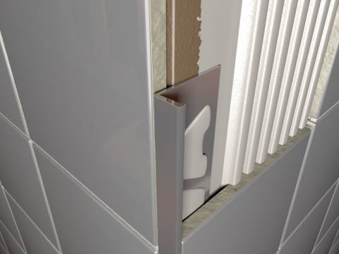 Chrome Square Edge Anodised Tile Trim