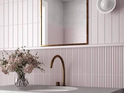 Co-Ordinated Matt and Glossy Grooved Tiles - The Praia Collection