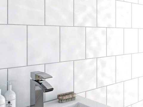 Save 50% Bumpy White Tiles 20x20cm