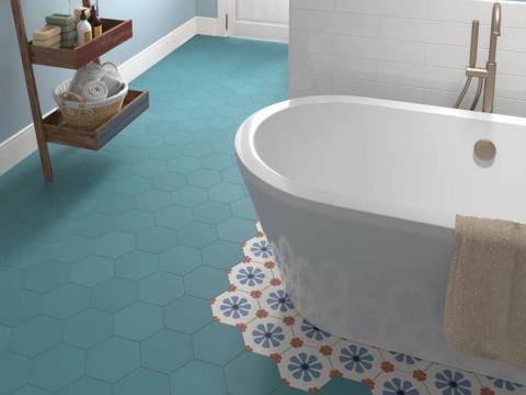 Vibrant Hexagonal Tiles - The Coimbra Collection